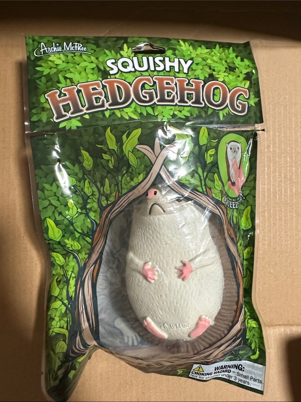 Archie McPhee Squishy Hedgehog Toy - White